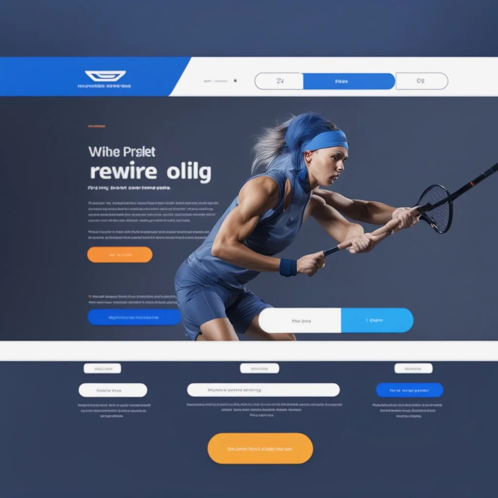 Design a user-friendly and visually appealing landing page for a sport website, prioritizing an intuitive user experience, blue colors