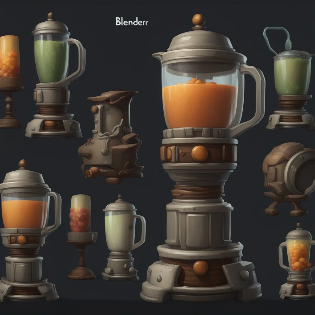 a blender , an ultrafine detailed painting by senior character artist, featured on polycount, sots art, artstation hd, 2d game art, behance hd