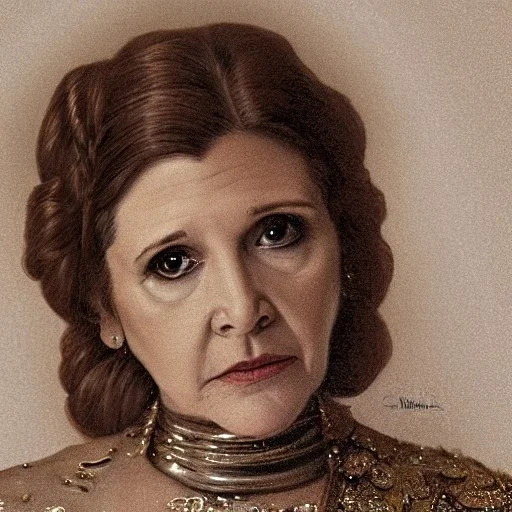 [[extrem stunning photorealistic carrie fisher as princess leia in star wars]] :: [[photorealistic sharp brown eyes, inticate ornate white gown, symmetrical short hair, head and shoulders portrait, 8k resolution photorealistic portrait by Greg Rutkowski, WLOP, hyperdetailed, intricately detailed, triadic colors]]