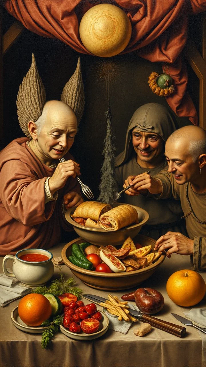 Hieronymus Bosch style , the food