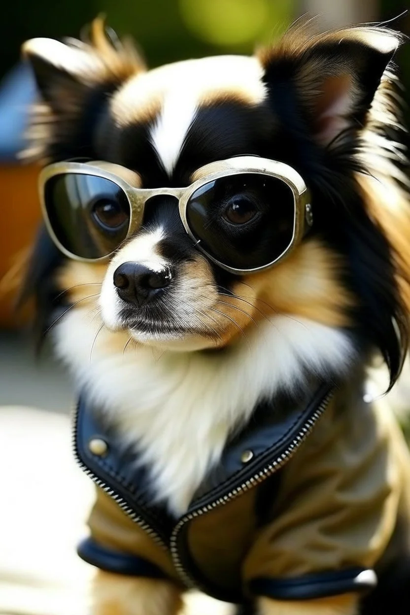 little dog , looks like Gene Simmon from the band KISS ,