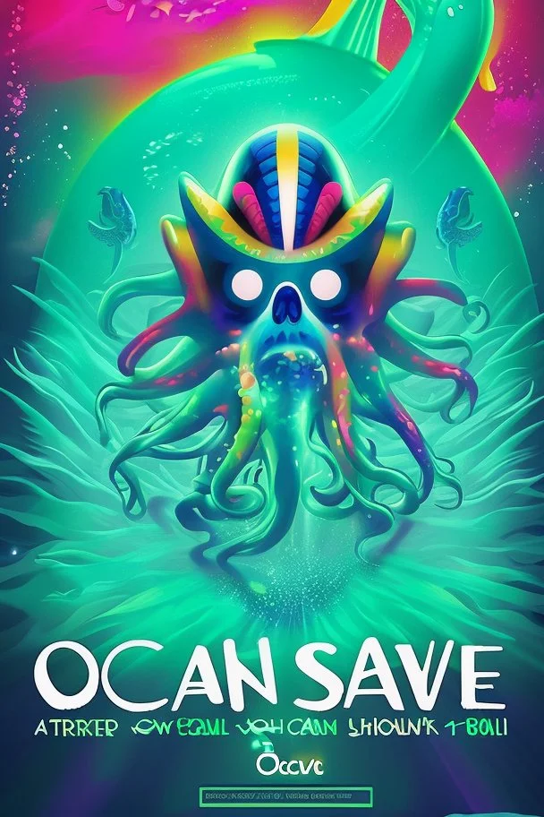 rave poster with ocean theme