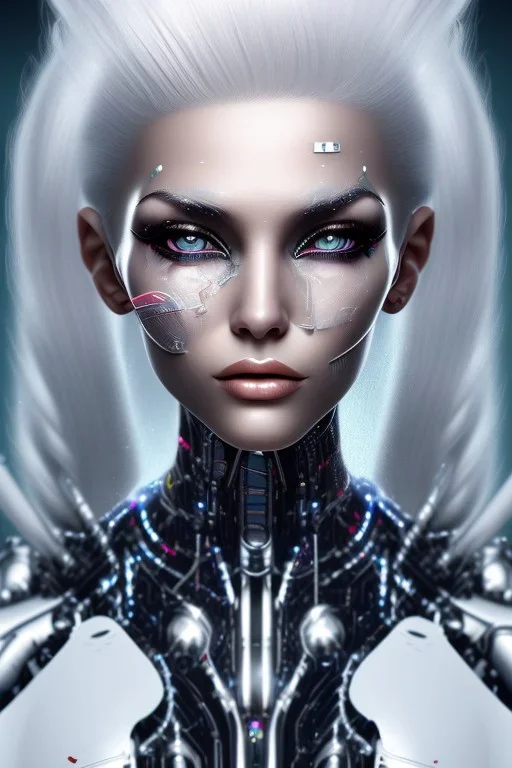 cyborg, white hair, sexy, perfekt, real, dream