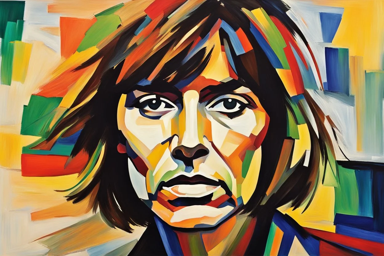 create an abstract portrait of Chrissie Hynde in the fauvist, expressionist art style of Oskar Kokoschka, Andre Derain , and Georges Rouault, highly detailed facial features, 4k