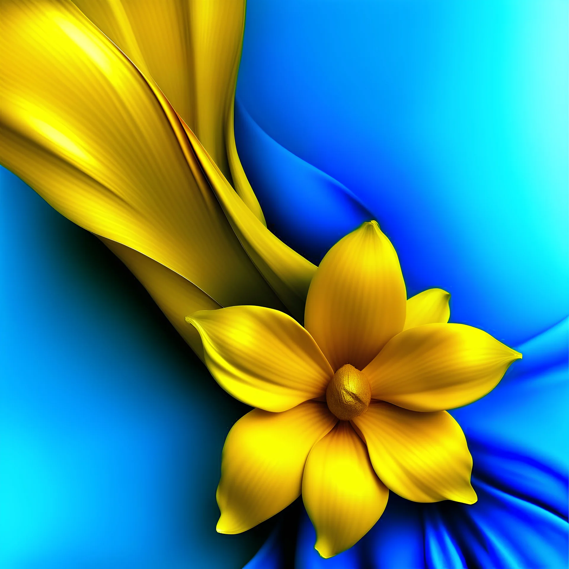 Create blue daffodil and gold background