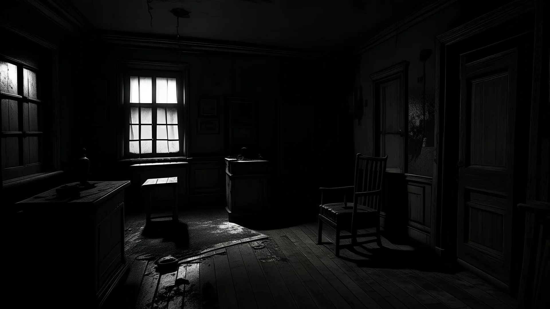 غرفة مظلمة منذ عقود مظلمة ويكون شكل الغرفة مرعب
