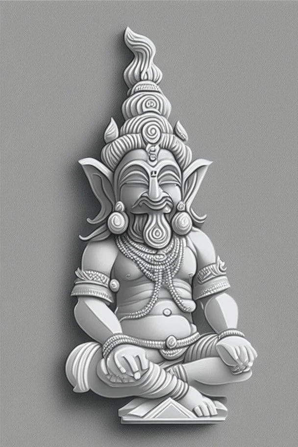 Hindu god Brahma，cute,sticker,Adobe Illustrator,grayscale,3D vector art,hand drawn, digital ,low-poly, retro aesthetic,Greek god with medium aesthetic theme, illustration, highly detailed, simple, smooth, clean vector, no jagged lines, smooth,