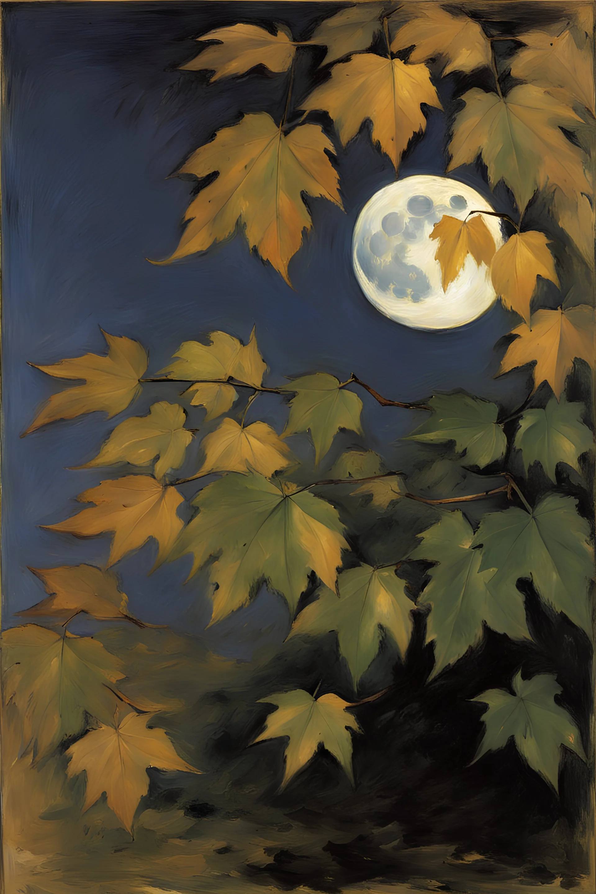 Moon, and leaves, edouard manet impressionism paintings