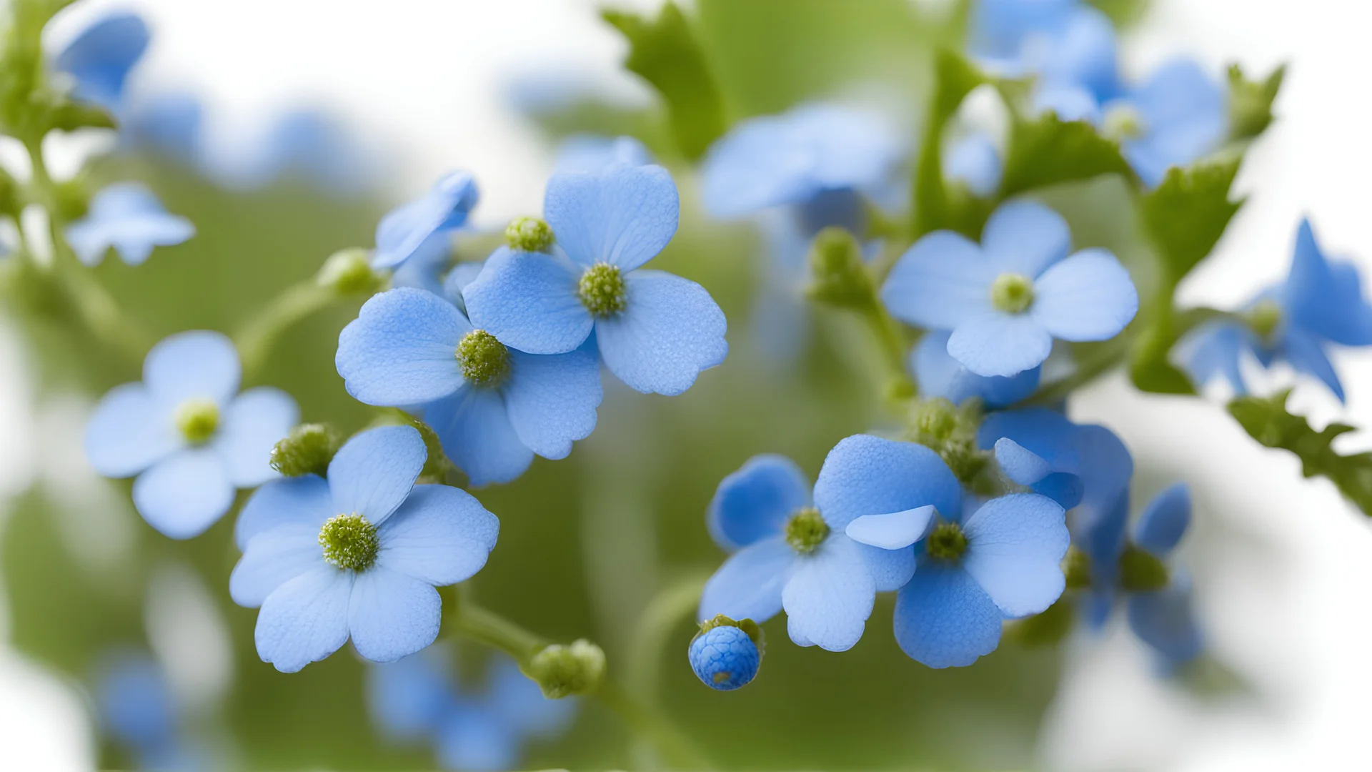 blue forget-me-not (myosotis) isolated on white