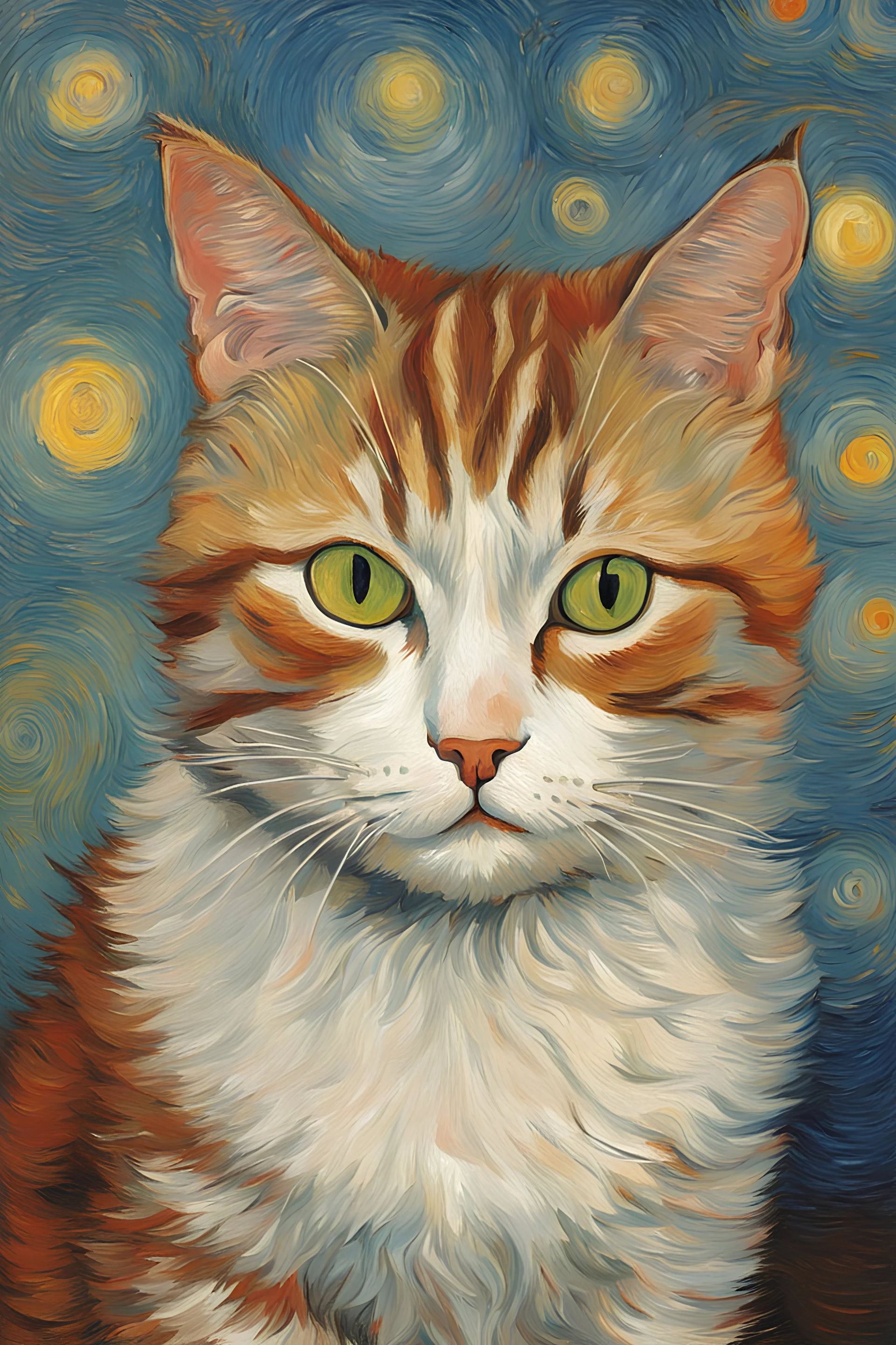 Portrait of a cat by Van Gogh