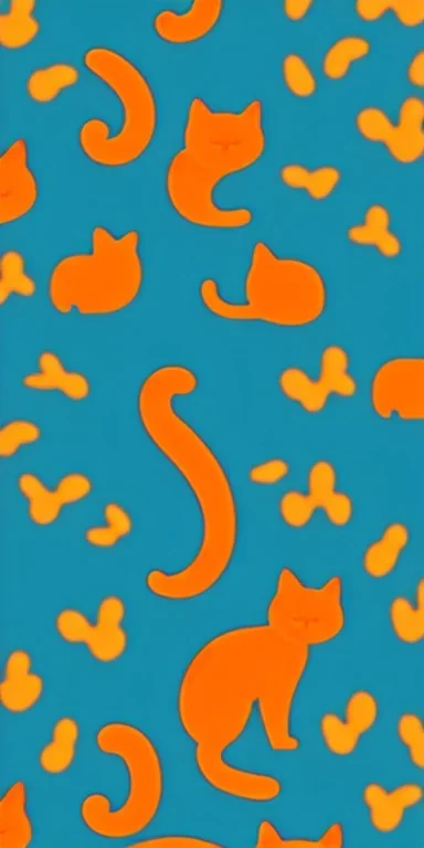 Wallpaper cat orange minimalist