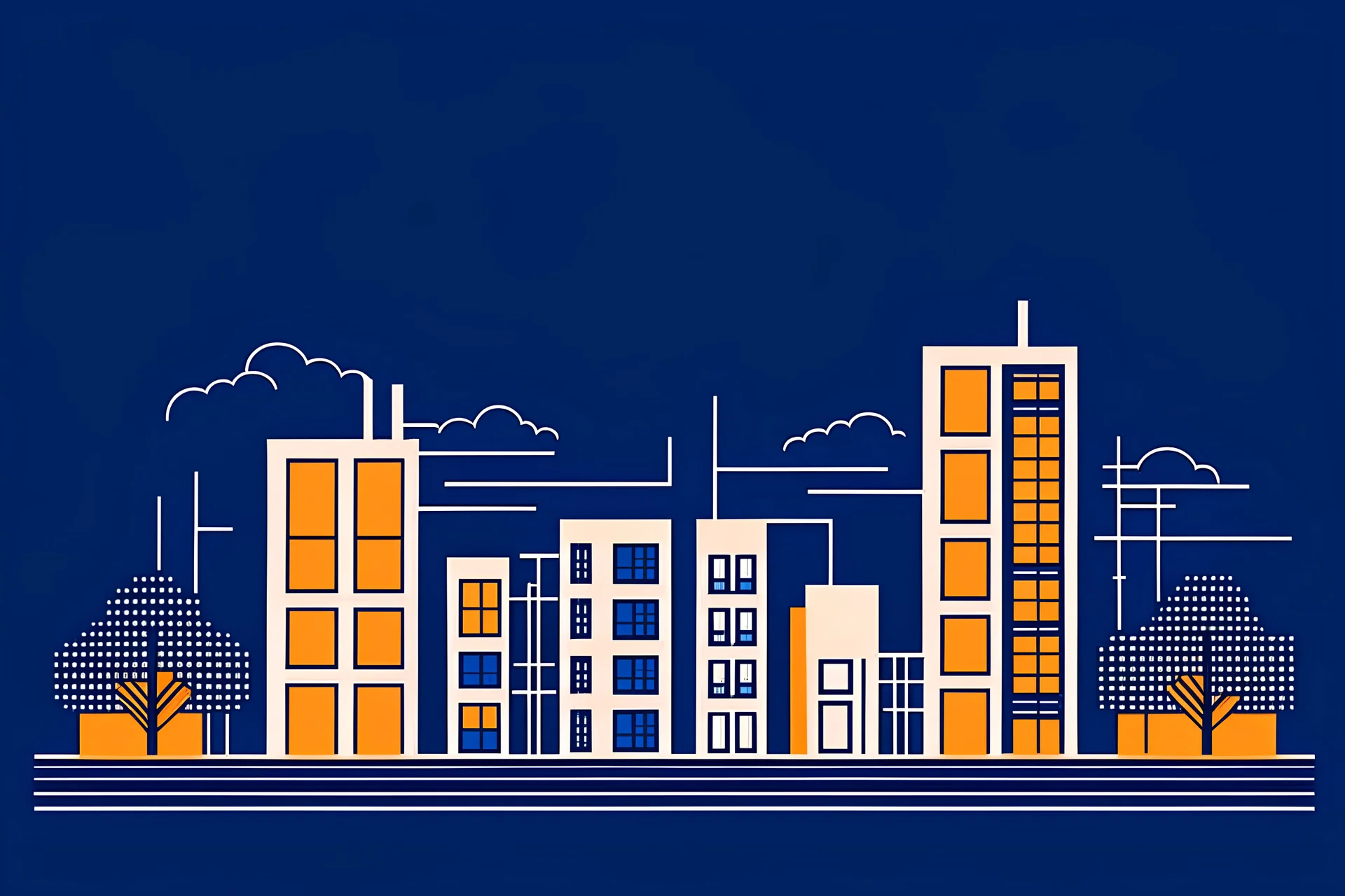 webpage background hero image for real estate company modern minimalist illustration