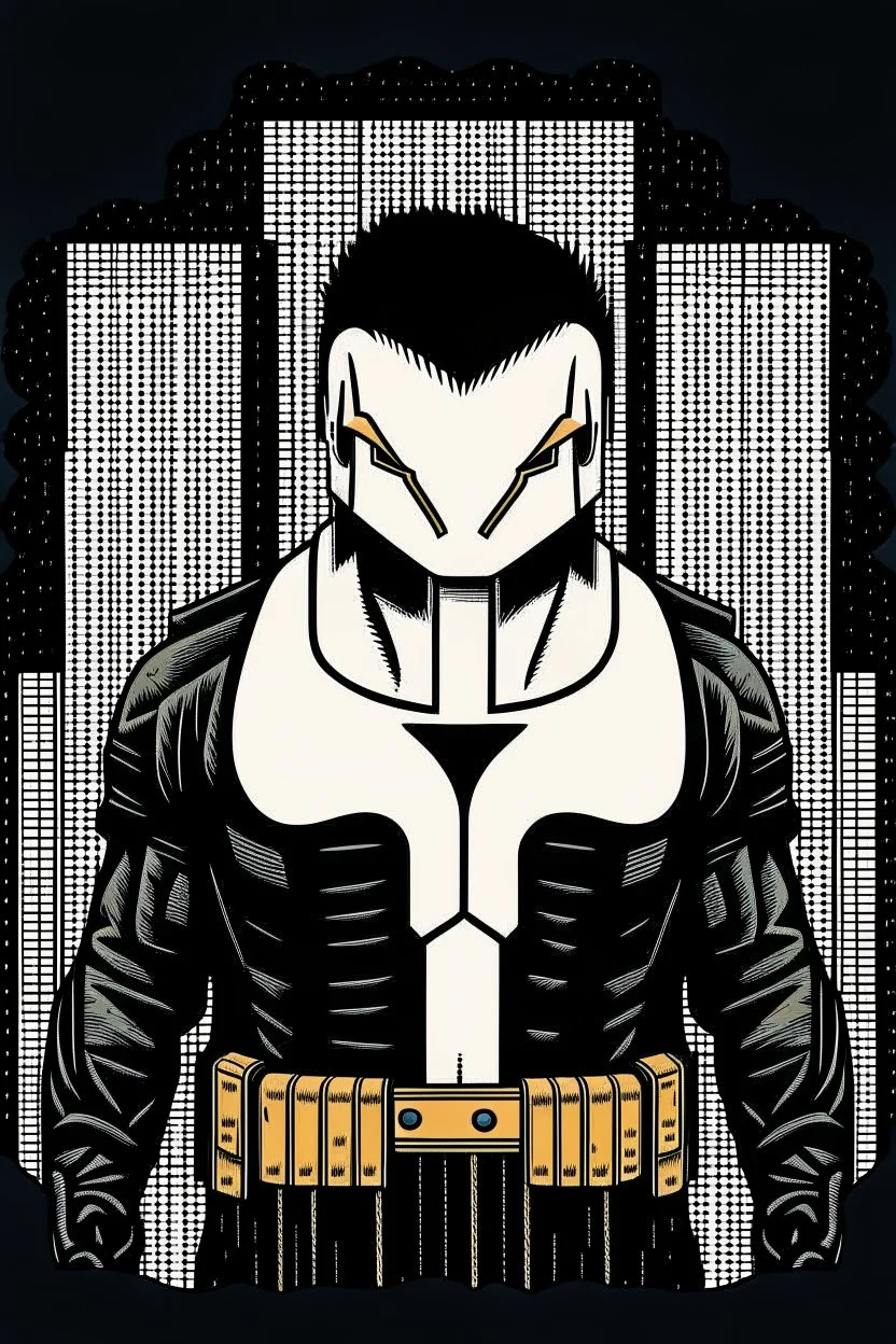 punisher sku;; in the style of Hiroshi Nagai