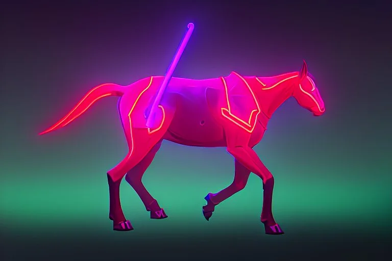centaur in full-length neon light on Mars