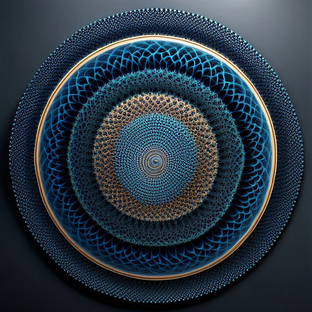 3d fractal pattern on a circular disk