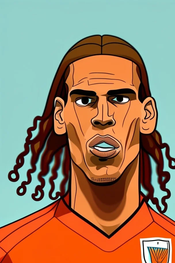 Virgil van Dijk Dutch football player ,cartoon 2d