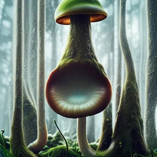 ultrarealistic, cinematic lighting, 160mm lense, depth of field, DoF, highly detailed, award winning photography, fungi, mushrooms, high res, spores,