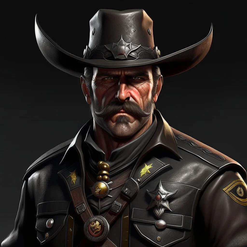 wild west sheriff grimdark realistic