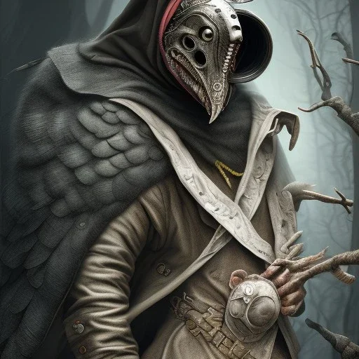 plague doctor, horror, hyperrealism, masterpiece, expert, 8K, dramatic lighting, sharp focus