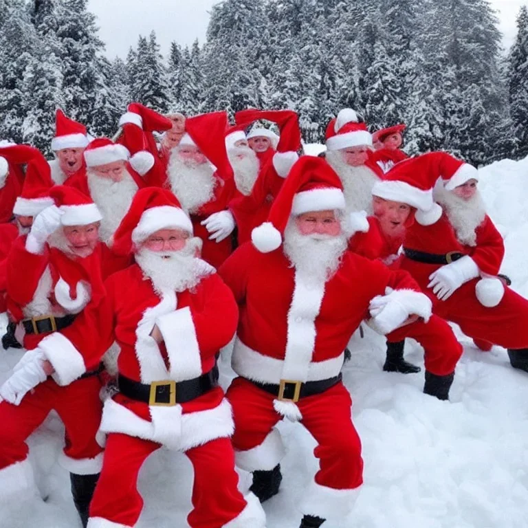 santa army made out of snow