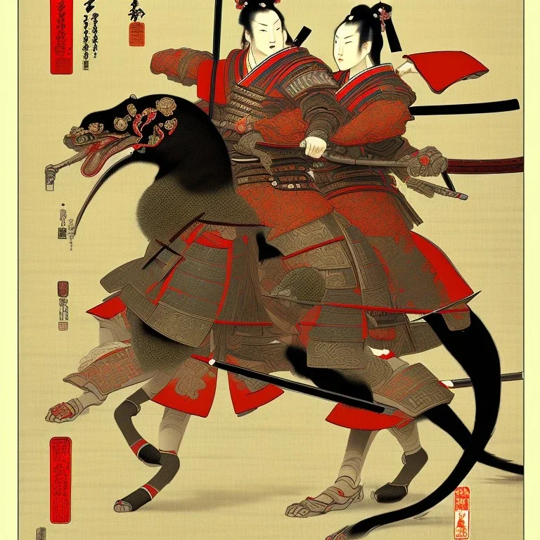 Samurai Ukiyo-e style