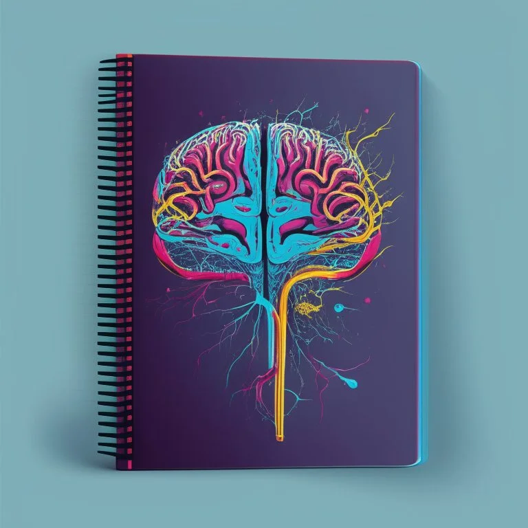 medicine notebook brain illustration, abstract, artistic, digital art