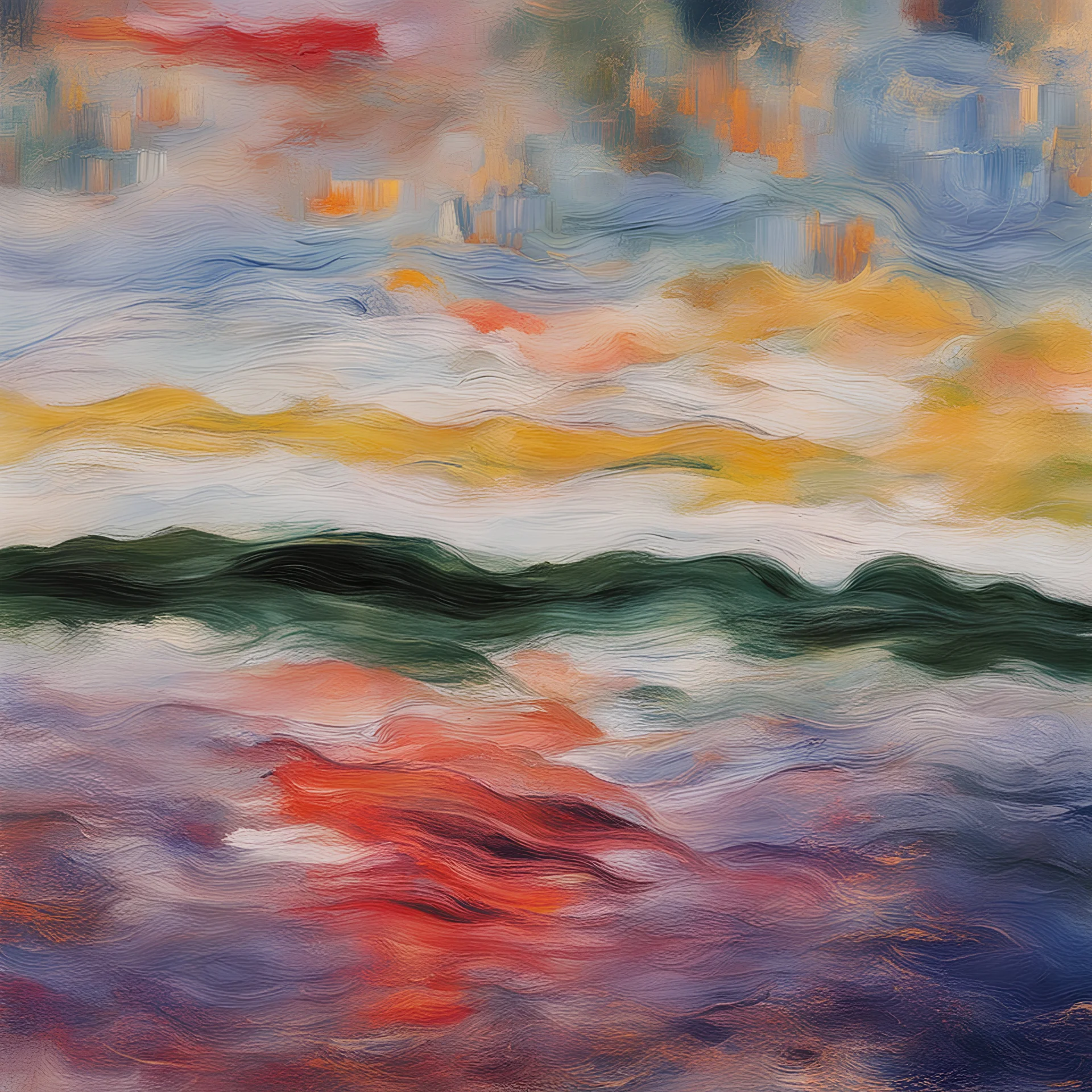 an abstraction with small paint strokes like Claude Monet's