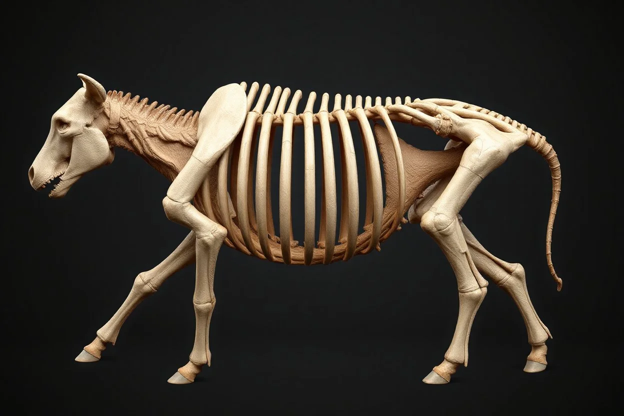 An animal's stiffened rib, huge, 3d asset, full length