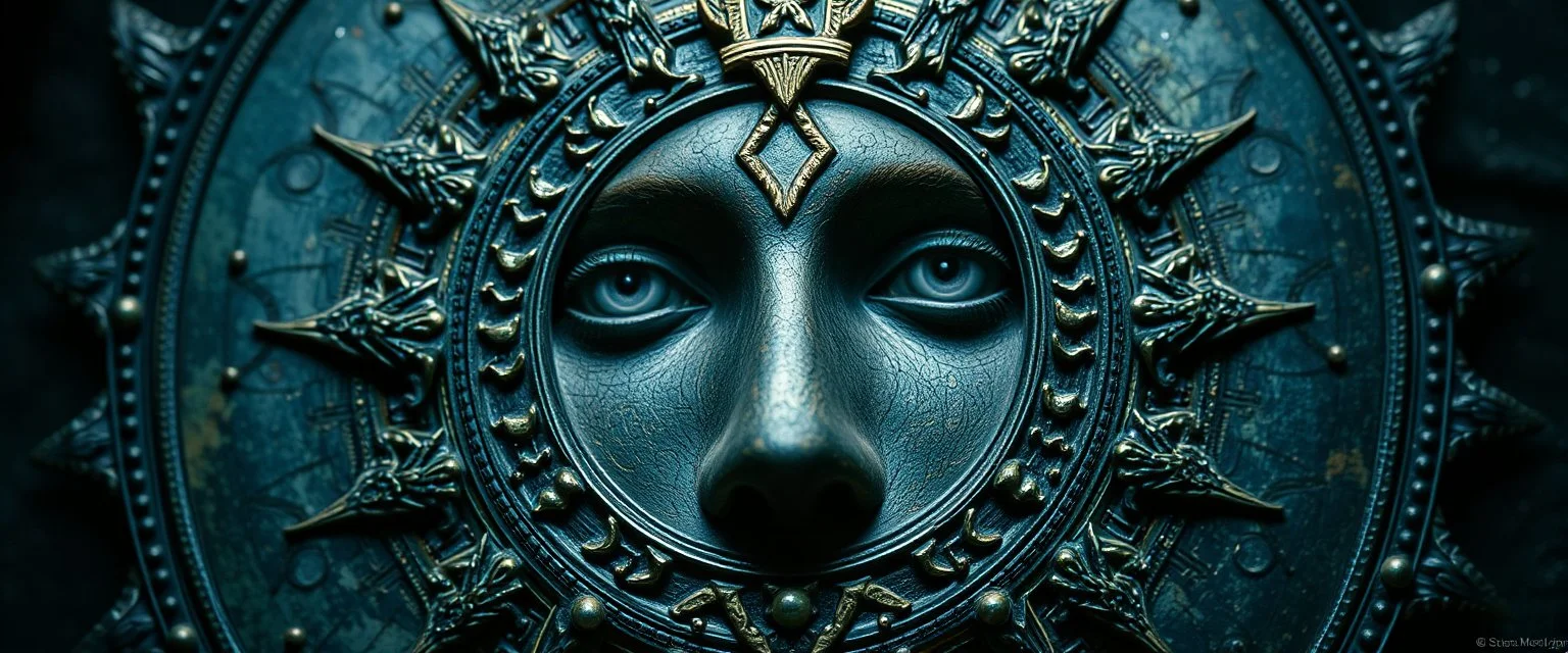 close up portrait of a voodoo double mirror soul gate oracle
