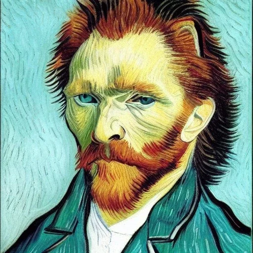 portrait of a lion Vincent van Gogh style