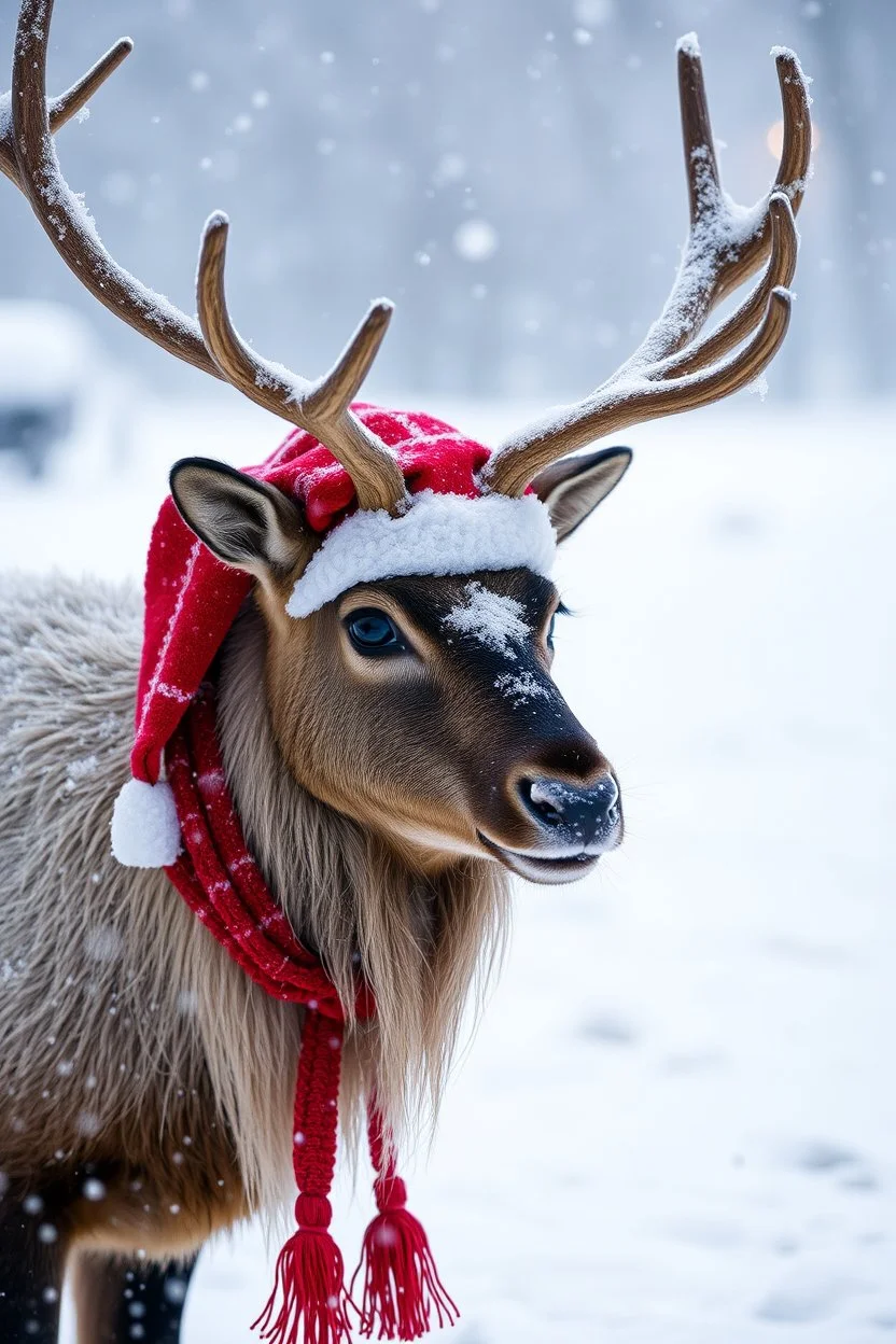 christmas raindeer snowy