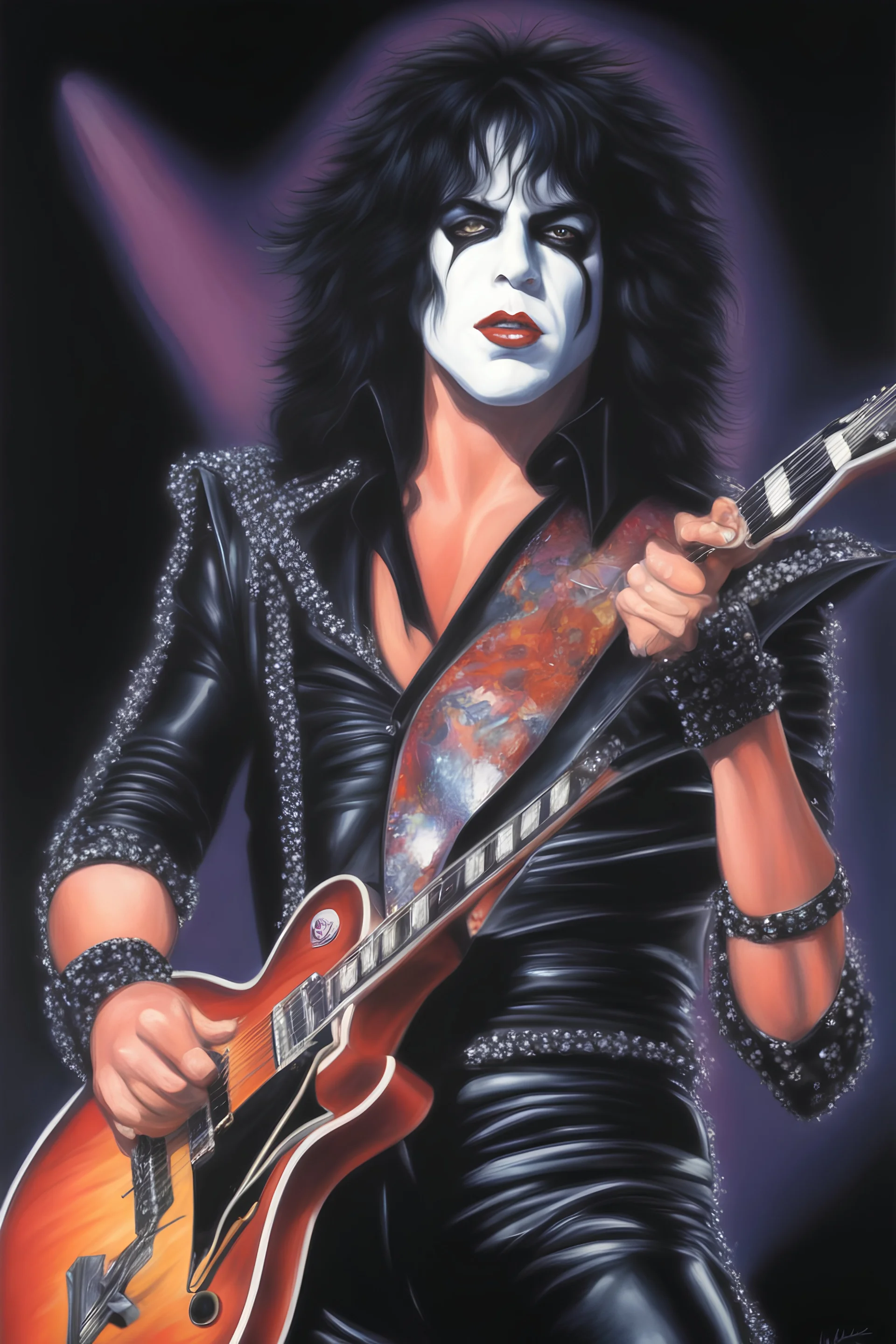 paul stanley full color oil painting art by Alex Ross