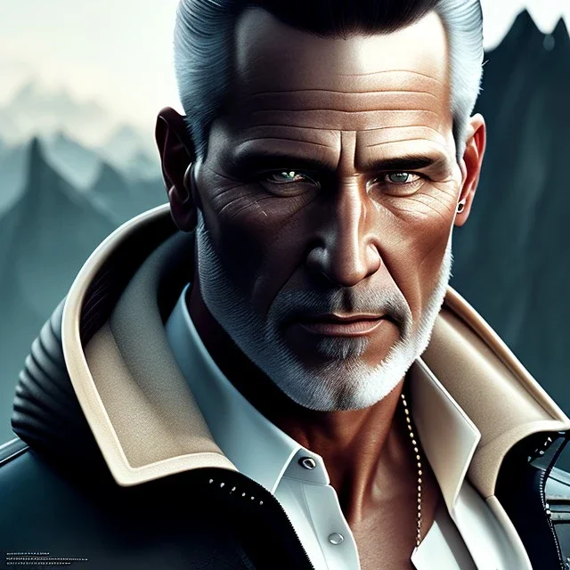 "MIddle aged white human male, with piercing eyes, with slick back hair, full-scale head and shoulders portrait, 8k resolution concept art portrait by Greg Rutkowski, Artgerm, WLOP, brett Favre dynamic lighting hyperdetailed intricately detailed Splash art trending on Artstation triadic colors Unreal Engine 5 volumetric lighting Splash art fantasy"