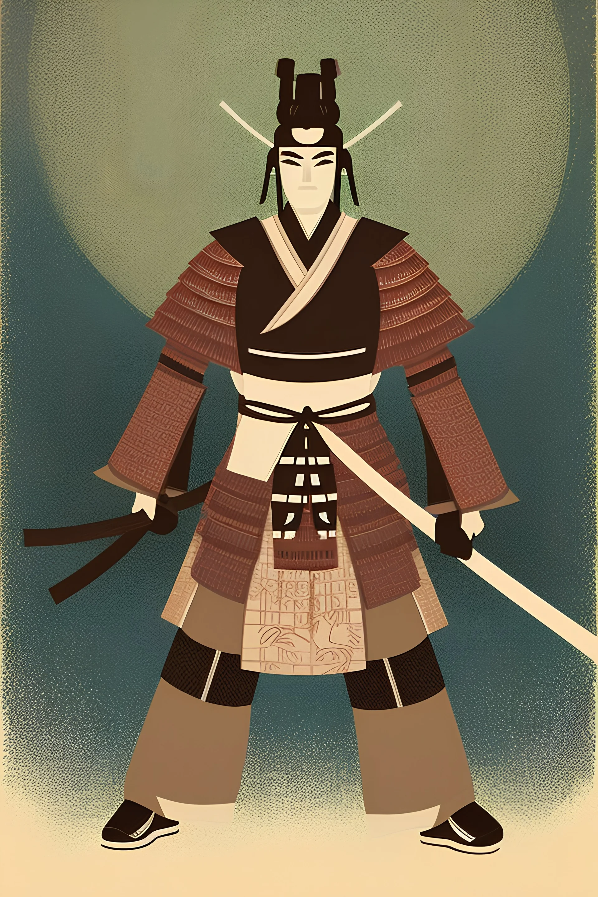 Japanese samurai illustration no copyright