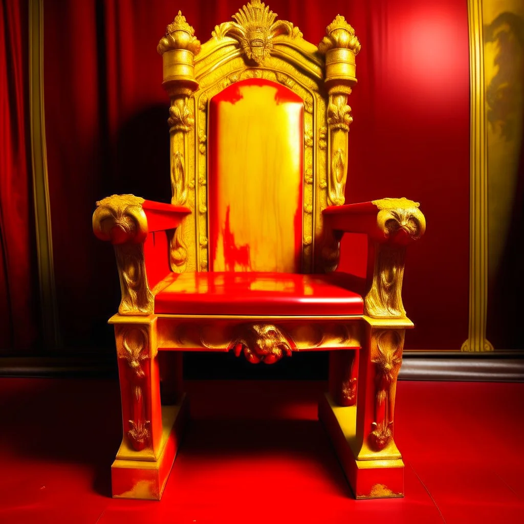 trono rosso e oro, borbonico napoletano , sopra versati vernice giallo e rosso