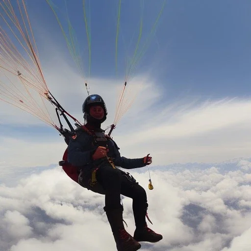 blonde paranoid fascist pig paragliding by lake