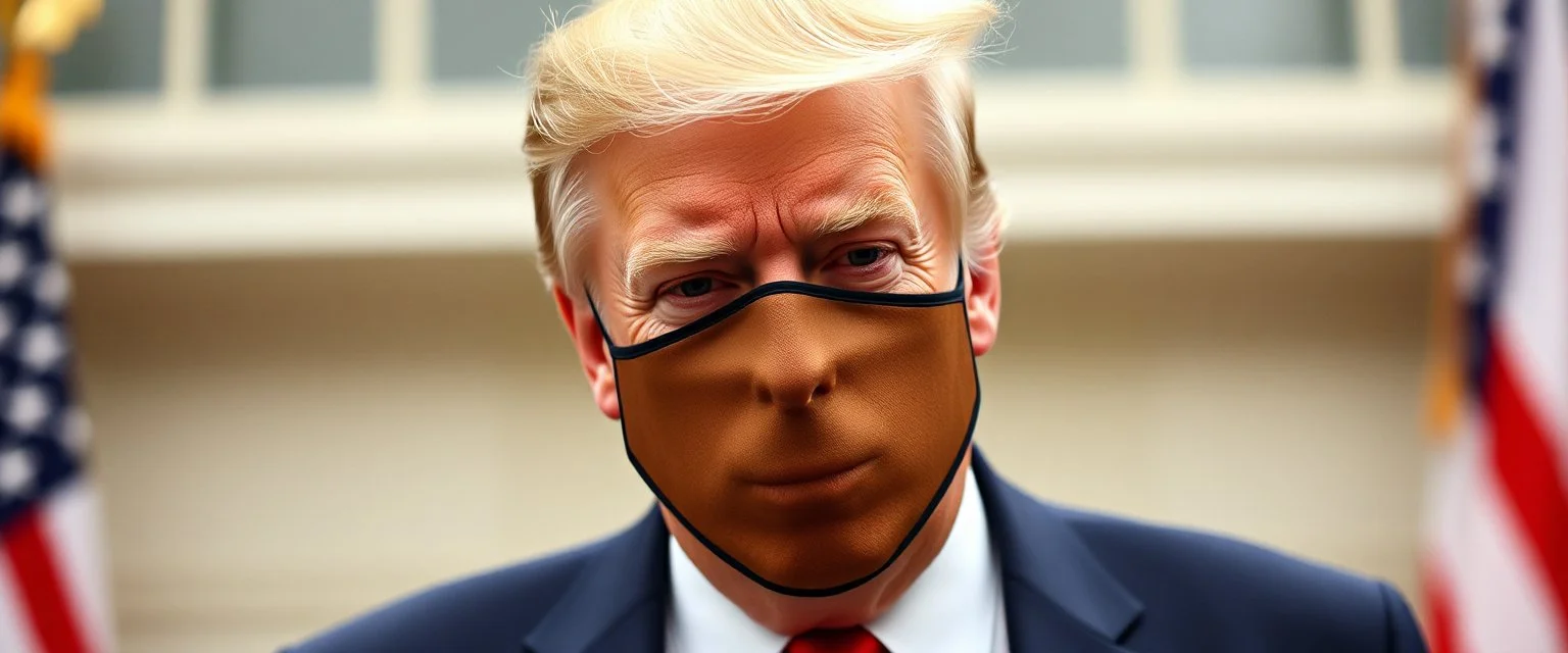 pin hole cam, trump wearing obama mask
