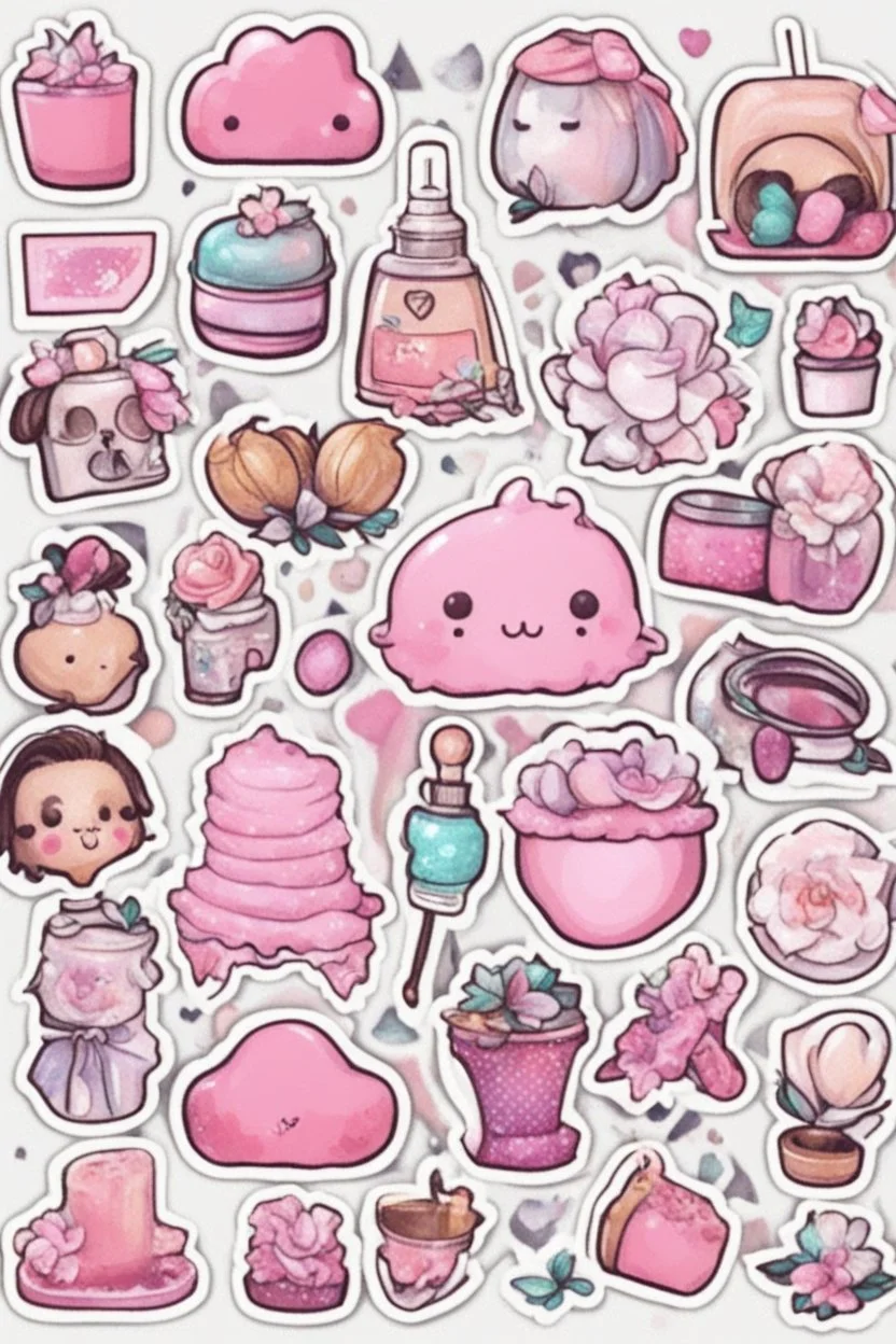 aesthetic girly stickers template