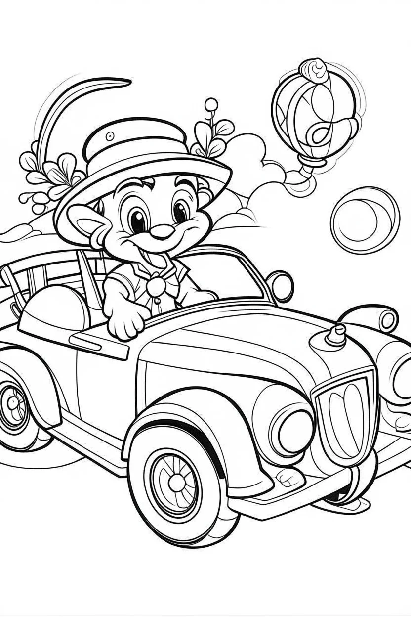 Outline art for coloring page OF 1946 PENNY TOYS, coloring page, white background, Sketch style, only use outline, clean line art, white background, no shadows, no shading, no color, clear