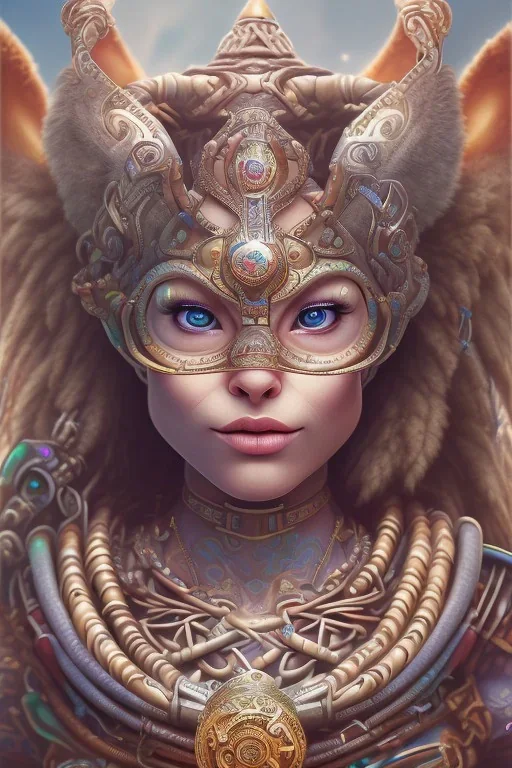  Photorealistic painting Portrait voluptuous female Celtic Chief iron maiden rainbow celtic tribal tattoos, sword, full detail, 8k Neko Erokawa, style of Zootopia