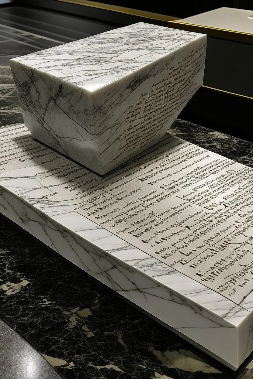 Granite and marble combined with a paper message