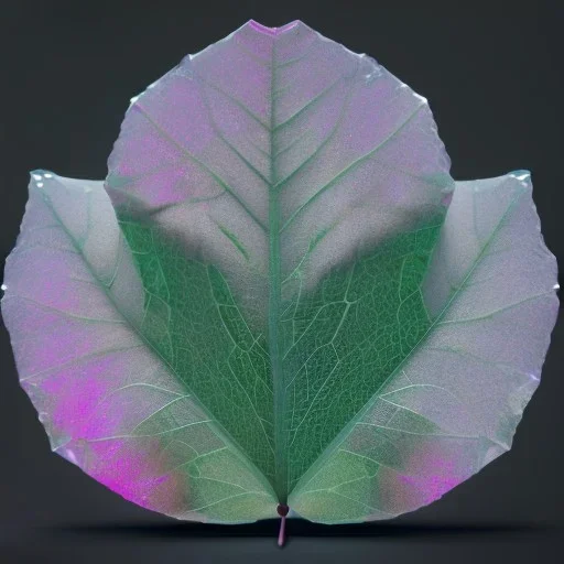 transparent multicolor crystal rose leaf