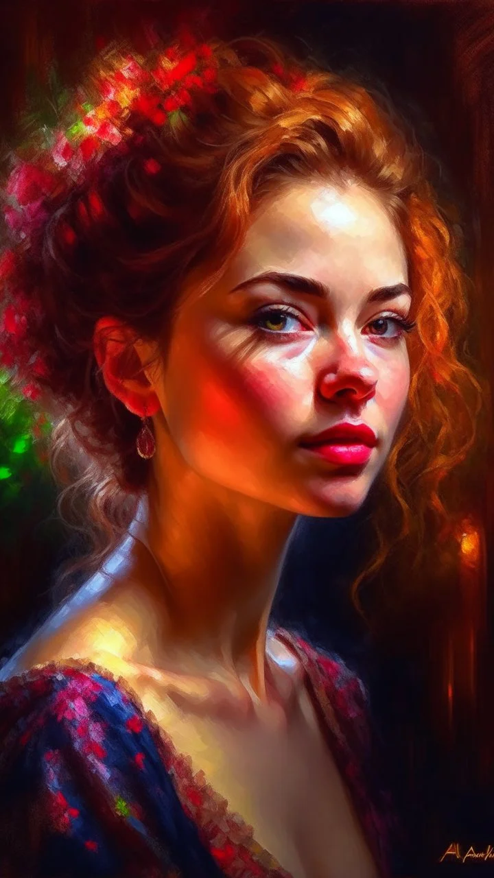 Portrait of a beautiful Woman by andrew atroshenko, Moody, Highly detailed, Ethereal, Intricate, Soft Lighting, 8k resolution, trending on Artstation, triadic colors, Unreal Engine, oil on canvas