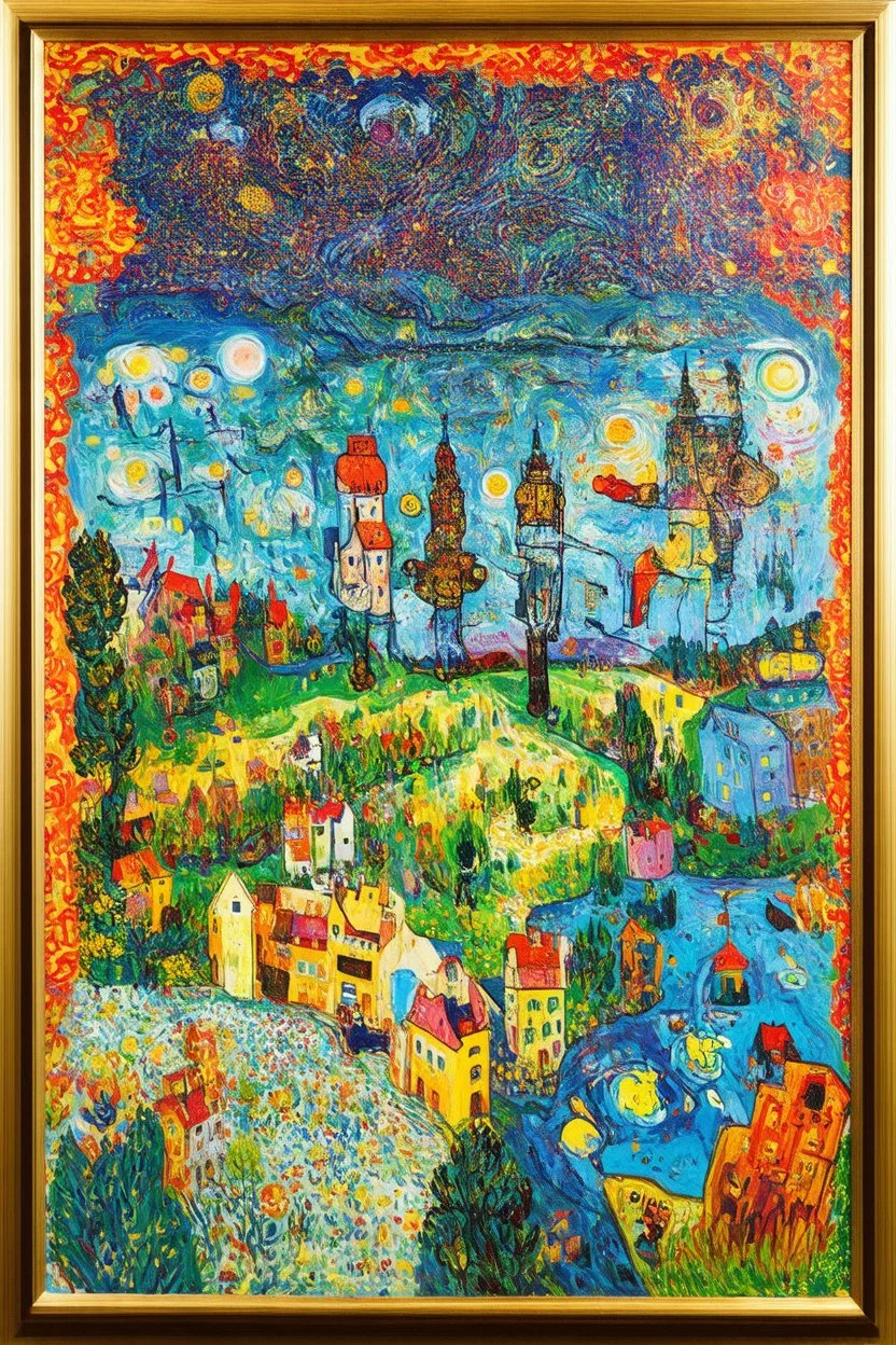 scattering along a idealogical wasteland; Hundertwasser; Van Gogh; Klimt; Klee