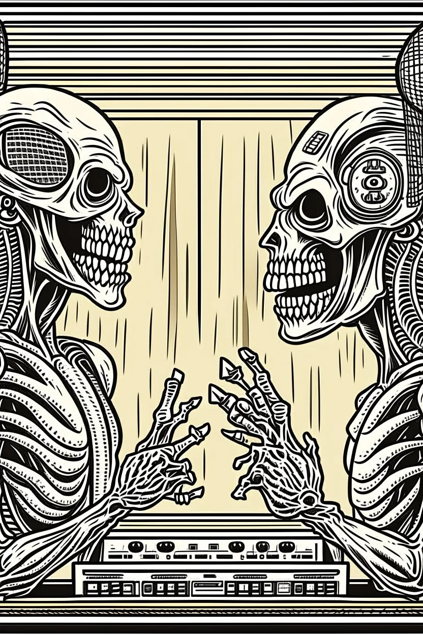 Banner for the Facebook page of a metal radio show where a radio host and a radio host stared at each other.