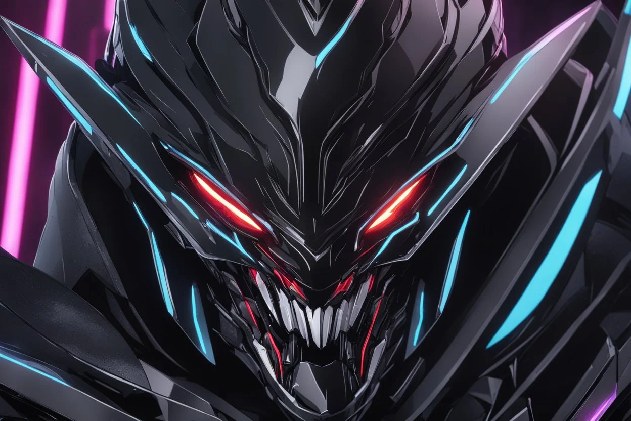 Venom Shredder in 8k solo leveling shadow artstyle, sombra machine them, close picture, rain, Shredder helmet, neon lights, intricate details, highly detailed, high details, detailed portrait, masterpiece,ultra detailed, ultra quality