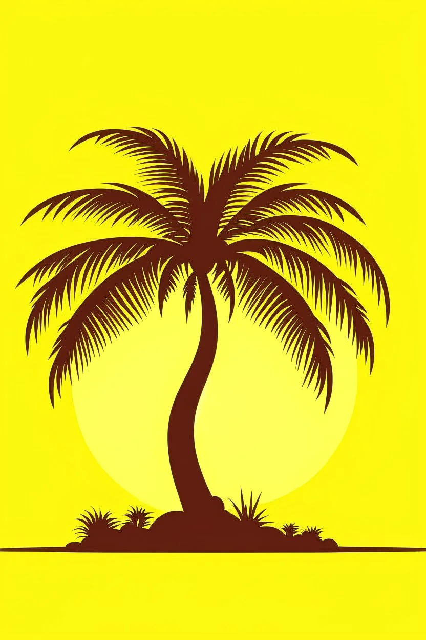 simplistic vector image of a palm tree