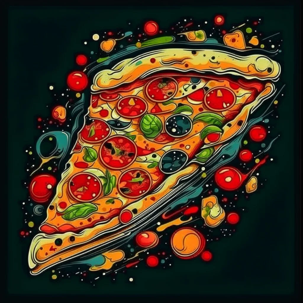 Abstract pizza sandwich