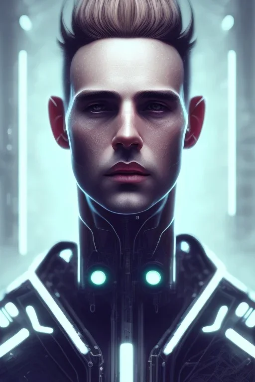 cyberpunk, head, men, portrai