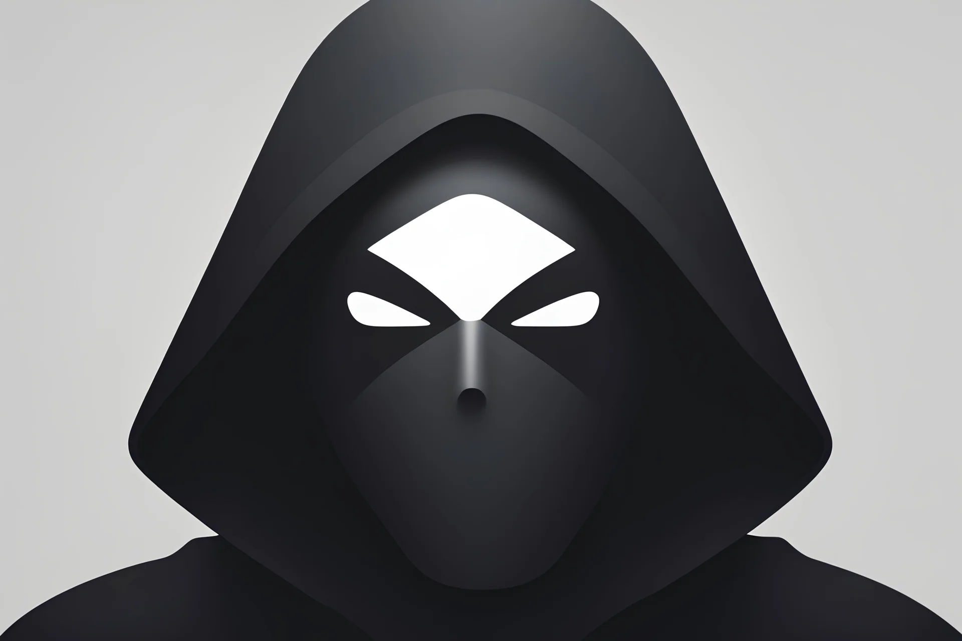 The icon of an IOS app has the face of a person with a black hood in a way that droops down covering their eyes